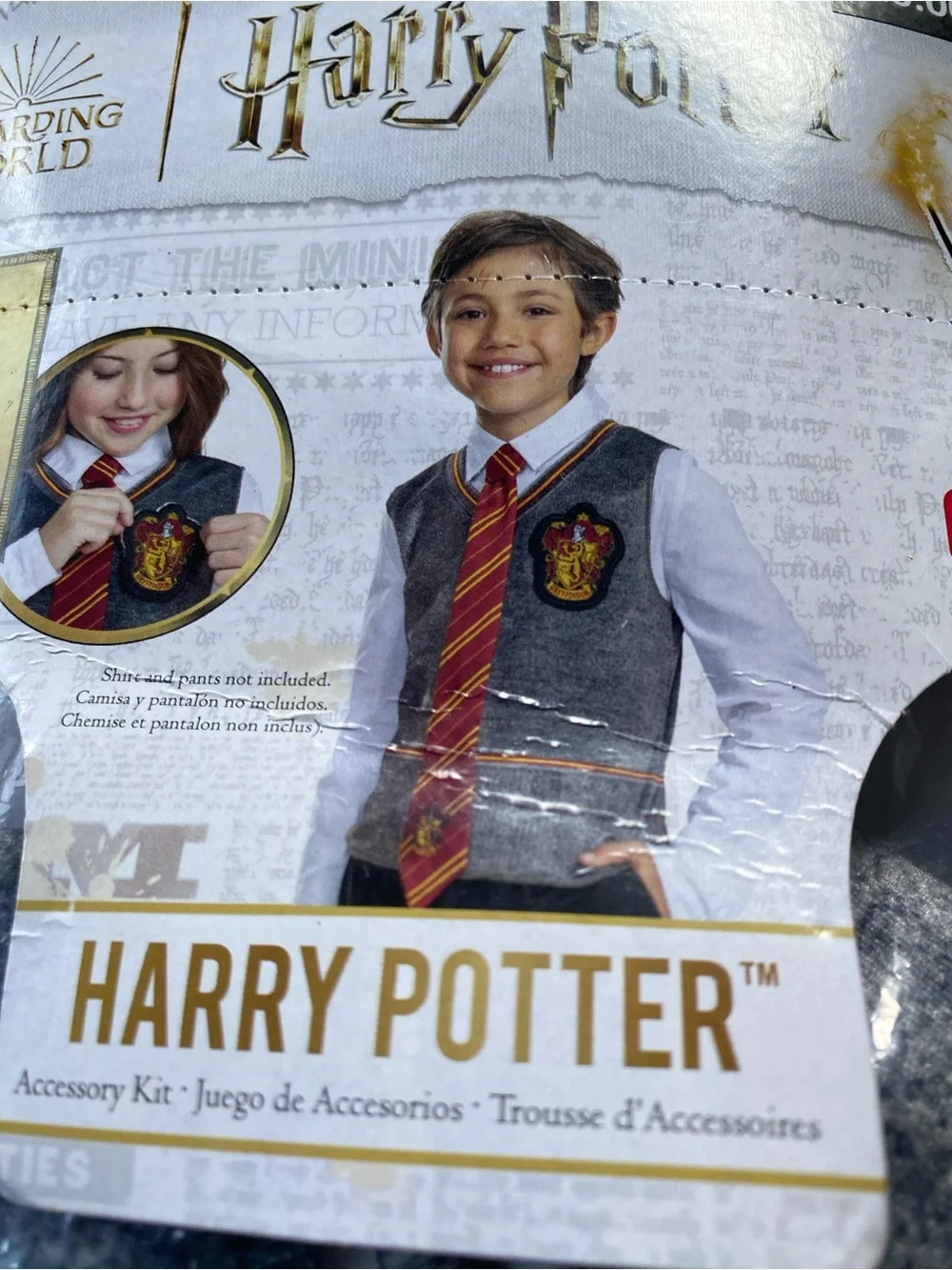 New Halloween Harry Potter Sweater Vest & Tie One Size Kids 4+